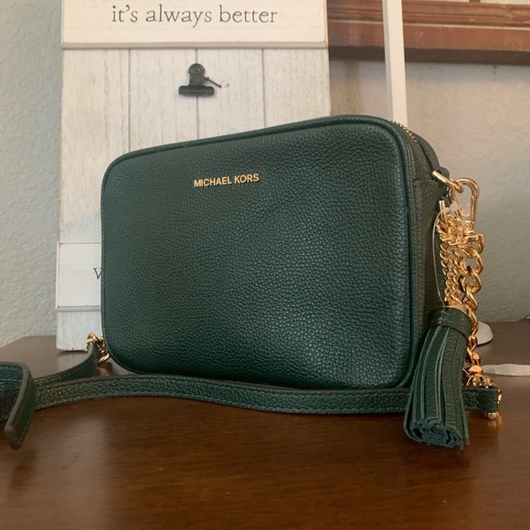 michael kors camera bag green